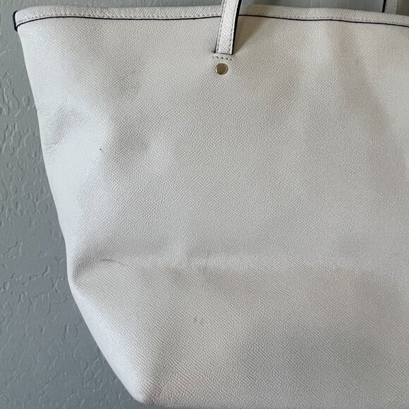 Coach Street Zip Crossgrain Leather Tote F341403 - Chalk - Picture 5 of 12
